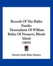 Records Of The Bailey Family