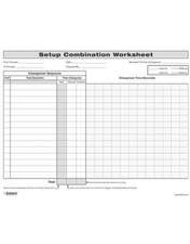 Enna: Quick Changeover: Setup Combination Worksheet