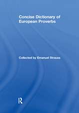 Concise Dictionary of European Proverbs