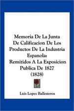 Memoria De La Junta De Calificacion De Los Productos De La Industria Espanola