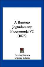 A Bunteto Jogtudomany Programmja V2 (1878)