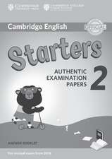 Cambridge English Young Learners 2 for Revised Exam from 2018 Starters Answer Booklet: Authentic Examination Papers