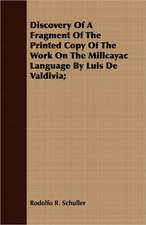 Discovery of a Fragment of the Printed Copy of the Work on the Millcayac Language by Luis de Valdivia;