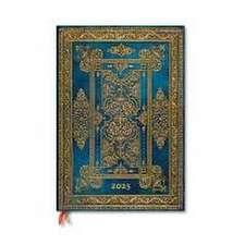 Paperblanks 2025 Weekly Planner Blue Luxe Luxe Design 12-Month Grande Vertical Elastic Band 160 Pg 100 GSM