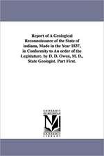 Report of a Geological Reconnoissance of the State of Indiana, Made in the Year 1837, in Conformity to an Order of the Legislature. by D. D. Owen, M.