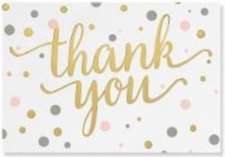 Pink & Gold Dots Thank You Notes (Stationery, Boxed Cards)