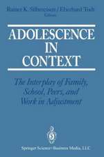 Adolescence in Context: The Interplay of Family, School, Peers, and Work in Adjustment