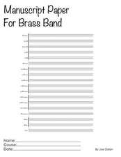 Manuscript Paper for Brass Band