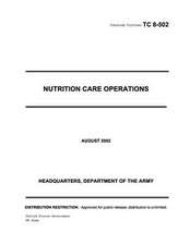 Training Circular Tc 8-502 Nutrition Care Operations August 2002