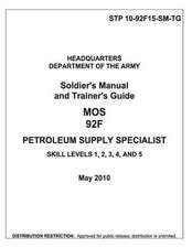 Soldier Training Publication Stp 10-92f15-SM-Tg Soldier's Manual and Trainer's Guide Mos 92f Petroleum Supply Specialist Skill Levels 1, 2, 3, 4, and