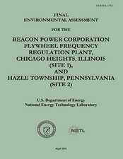 Final Environmental Assessment for the Beacon Power Corporation Flywheel Frequency Regulation Plant, Chicago Heights, Illinois (Site 1), and Hazle Tow