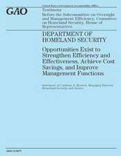 Testimony Before the Subcommittee on Oversight and Management Efficiency, Committee on Homeland Security, House of Representatives