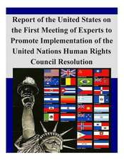 Report of the United States on the First Meeting of Experts to Promote Implementation of the United Nations Human Rights Council Resolution