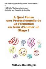 A Quoi Pense Une Professionnelle de La Formation En Train D'Animer Un Stage ?