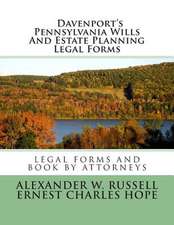 Davenport's Pennsylvania Wills and Estate Planning Legal Forms