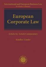 European Corporate Law: Article-by-Article Commentary