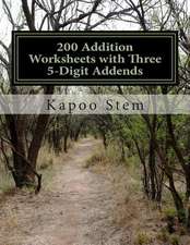 200 Addition Worksheets with Three 5-Digit Addends