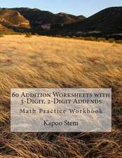 60 Addition Worksheets with 3-Digit, 2-Digit Addends