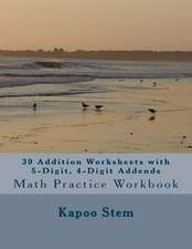 30 Addition Worksheets with 5-Digit, 4-Digit Addends