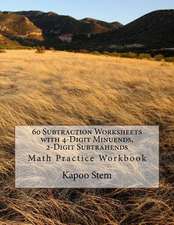 60 Subtraction Worksheets with 4-Digit Minuends, 2-Digit Subtrahends