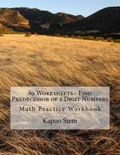 60 Worksheets - Find Predecessor of 2 Digit Numbers