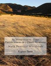 60 Worksheets - Find Predecessor of 7 Digit Numbers