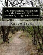 200 Subtraction Worksheets (with Answers) - 3 Digit Minuend, 1 Digit Subtrahend