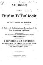 Address of Rufus B. Bullock to the People of Georgia