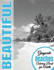 Beautiful Grayscale Beaches Adult Coloring Book