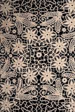 Exquisite Vintage Handmade Lace on a Black Background Journal