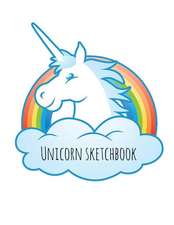 Unicorn Sketchbook - Unicorn in the Rainbow Clouds