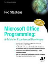 Microsoft Office Programming: A Guide for Experienced Developers