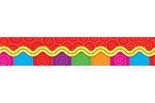 Colorful Swirls Pop-Apart Border: Counting Up to 30+