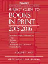 Subject Guide to Books in Print - 6 Volume Set, 2015/16