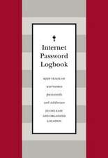 Internet Password Logbook (Red Leatherette)