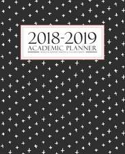 2018-2019 Academic Planner: Weekly & Monthly Student & Teacher Edition: Modern Black & White Cross Pattern with Coral (August 1, 2018 to July 31,