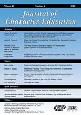 Journal of Character Education, Vol 12, Issue 1, 2016