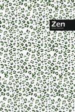 Zen Lifestyle, Animal Print, Write-in Notebook, Dotted Lines, Wide Ruled, Medium Size 6 x 9 Inch (Green)