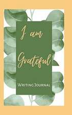 I am Grateful Writing Journal - Cream Green Frame - Floral Color Interior And Sections To Write People And Places