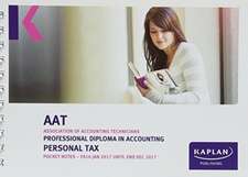 Kaplan Publishing: AAT Personal Tax FA2016 - Pocket Notes