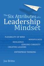 The Six Attributes of a Leadership Mindset: Flexibility of mind, mindfulness, resilience, genuine curiosity, creating leaders, enterprise thinking