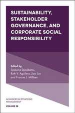 Sustainability, Stakeholder Governance, and Corporate Social Responsibility