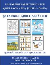 Lernblätter für den Kindergarten (Ein farbiges Arbeitsbuch für Kinder von 4 bis 5 Jahren - Band 5)