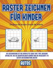 Zeichnen für Kinder Schritt für Schritt (Raster zeichnen für Kinder - Autos)