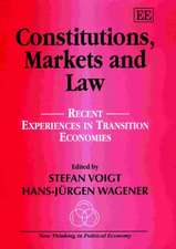 Constitutions, Markets and Law – Recent Experiences in Transition Economies