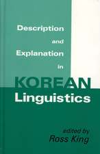 Description and Explanation in Korean Linguistics