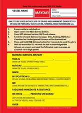 VHF DSC Mayday Procedure Card