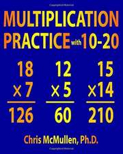 Multiplication Practice with 10-20: Improve Your Math Fluency Worksheets