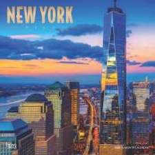 New York City 2025 12 X 24 Inch Monthly Square Wall Calendar Foil Stamped Cover Plastic-Free