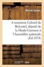 A Monsieur Gabriel de Belcastel, Depute de La Haute-Garonne A L'Assemblee Nationale